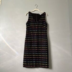 Diane Von Furstenberg Tweed Black Rainbow Minetta Dress